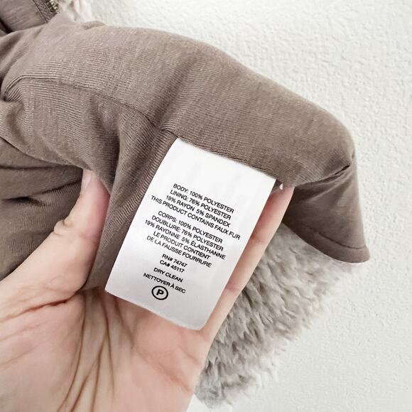 [Natural Reflections] Beige Furry Sherpa Full Zip Vest NWT Egret Size XL - Picture 11 of 11